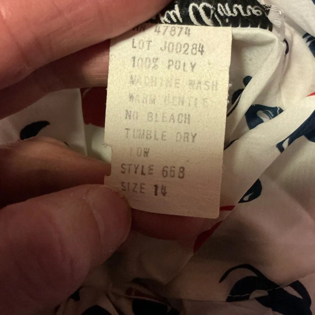 Vintage 70s polka dot bow tie blouse Size 14 - Image 3