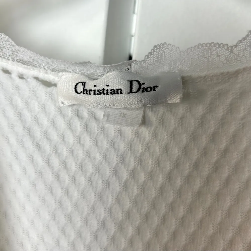 Christian Dior Vintage Cotton Nightgown Lace Trim - Image 3