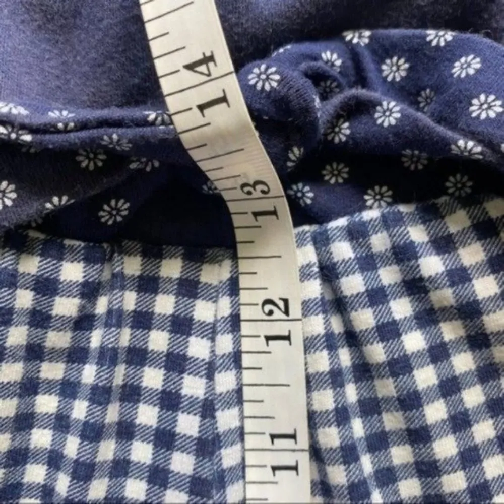 Vintage One Piece Romper Shorts Bathing Suit Blue Plaid Checkered one piece White Size 20W - Image 11