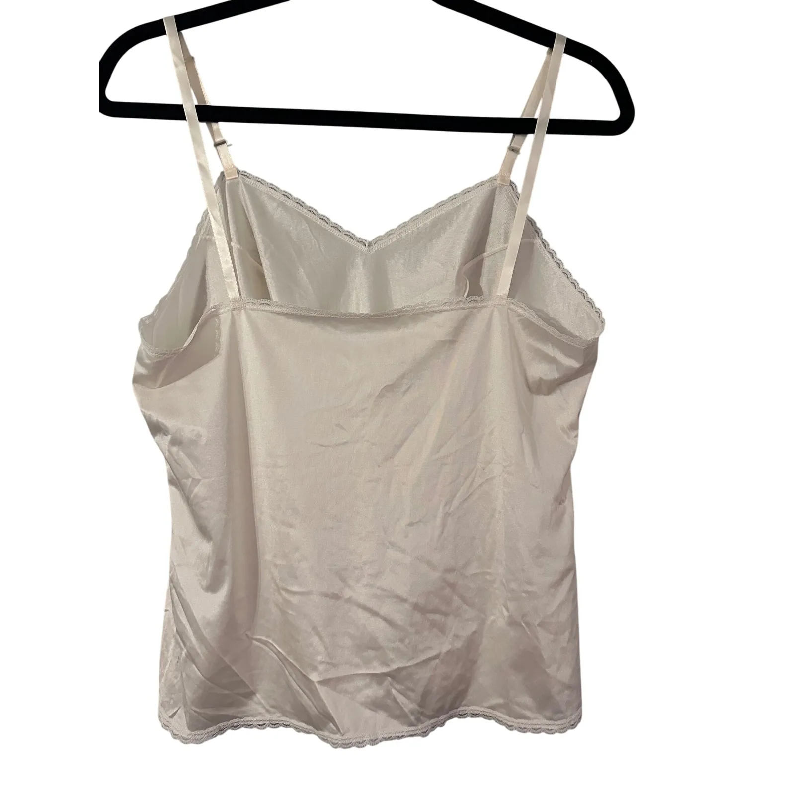 Vanity‎ Fair Style 17 701 White Lace Trimmed Camisole Slip Tank Top 36 42 - Image 2