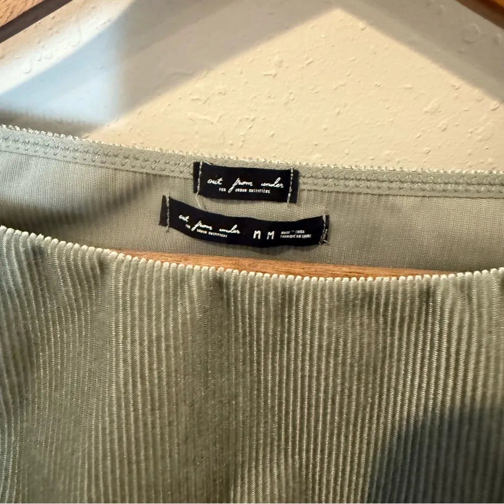 Urban Outfitters Out From Under Peek Velvet Long Sleeve Bodysuit in Dark Sage - Image 8