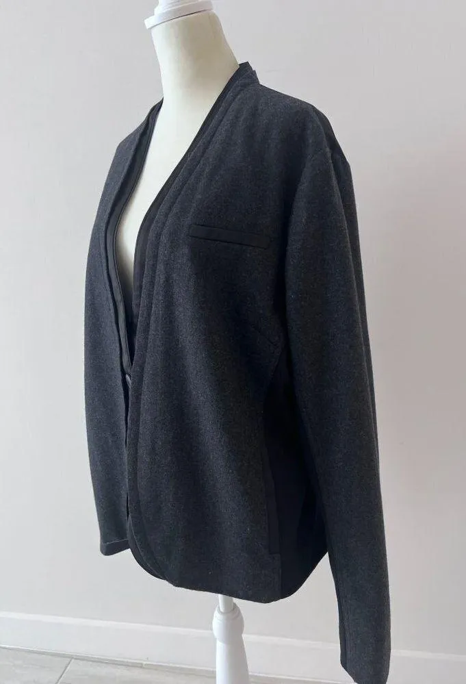 Simply Vera Vera Wang Charcoal / Black Wool Blend Blazer Women's XL - Image 2