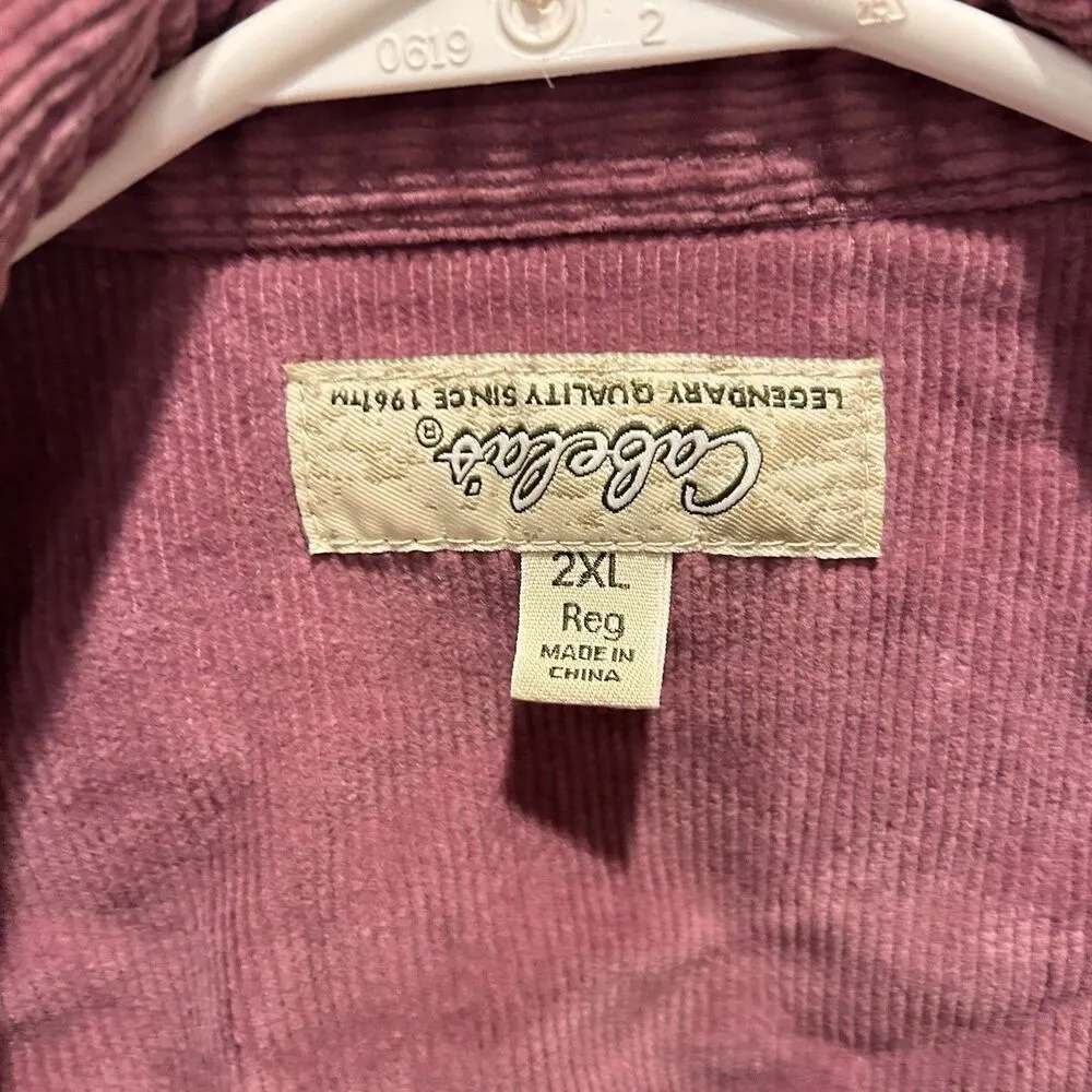 Cabelas Pink Corduroy Shacket Jacket Button Down Women’s Size 2X Gorpcore Spring - Image 3