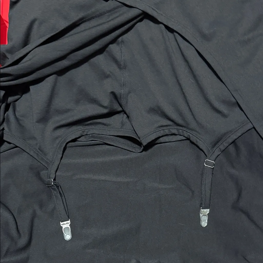 NWT Halara Elegant Black Maxi Skirt high side slit with shorts and buckle detail - Image 4