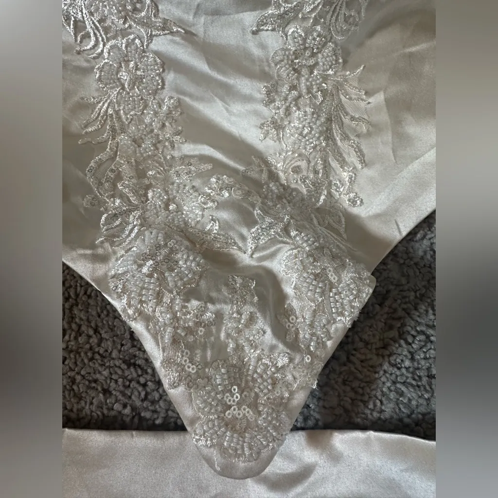 Custom beaded corset top and skirt set White - Image 3
