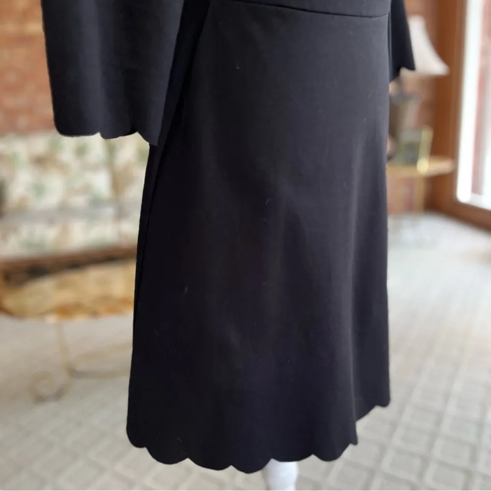 Lola Grace Dress Skater Knit Scalloped Skater Black Long Sleeve M Fit and Flare Size M - Image 14