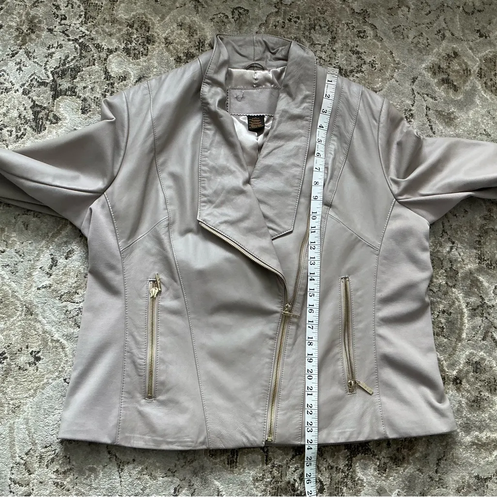 Ladies stylish genuine leather jacket🌷 Tan Size XL - Image 8