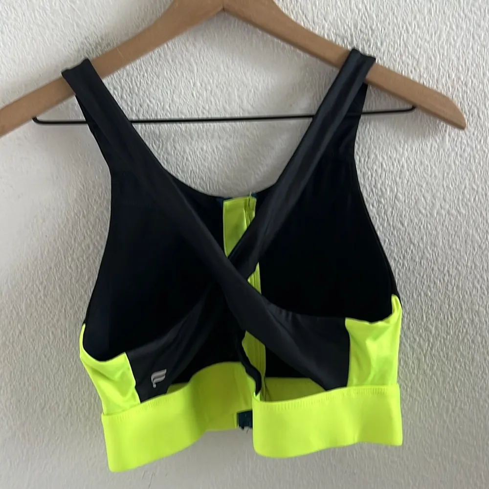 Fabletics Front Zip Workout Sports Bra Active High Neck Medium - Image 2