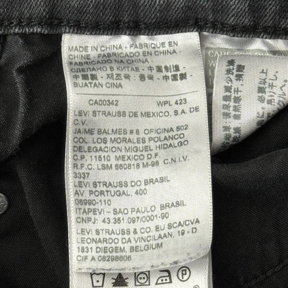 Levis 524 Jeans Juniors 3 26" Washed Black Distress Skinny Everyday Basic Casual - Image 8