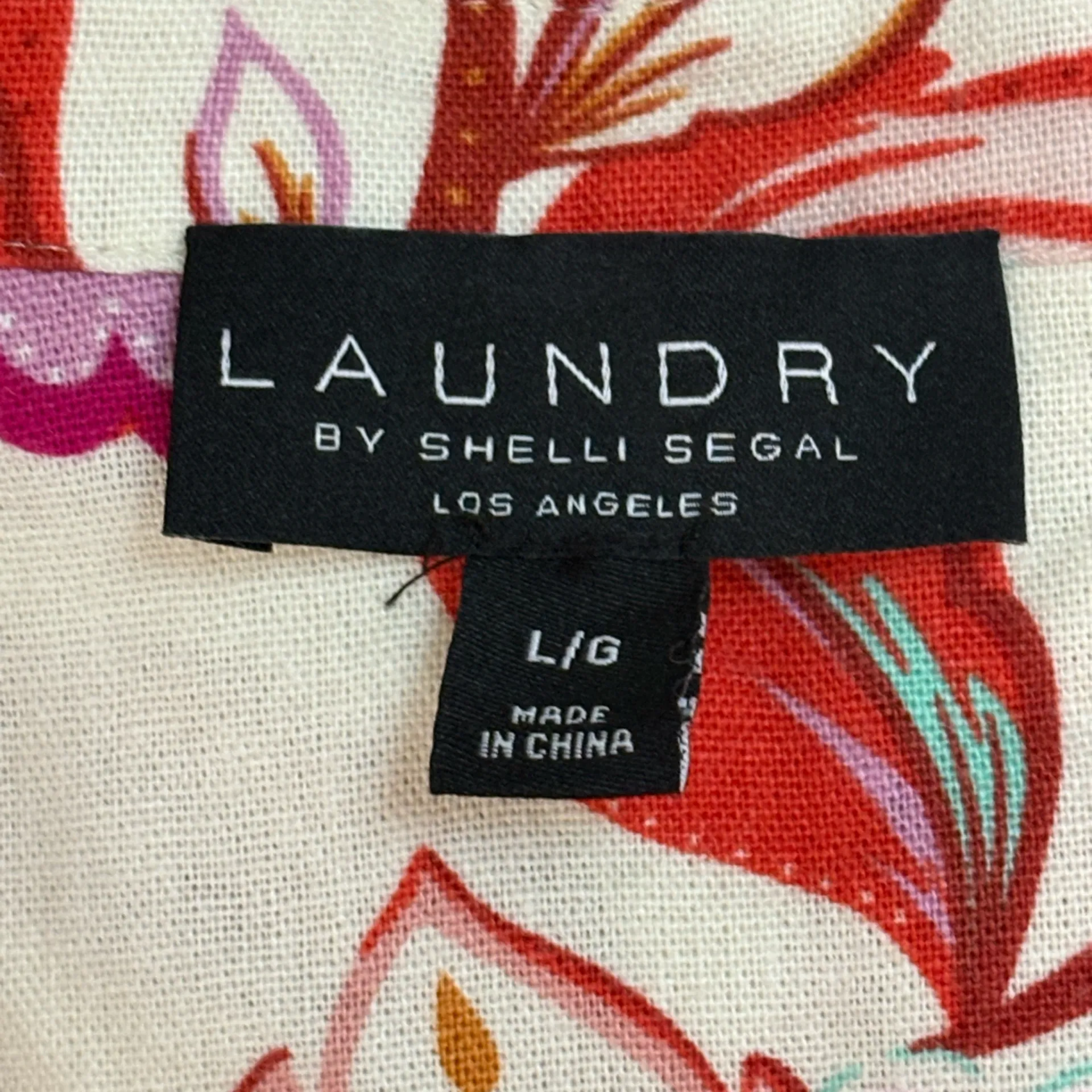 Laundry by Shelly Segal Floral Button-Up Linen Blend‎ Shirt Size Large NWOT - Image 6