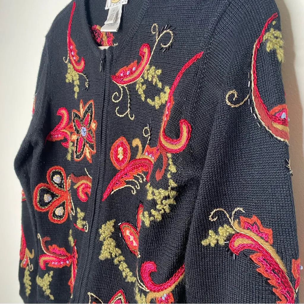 Talbots Petites Full Zip Wool Blend Cardigan Sweater S - Image 5