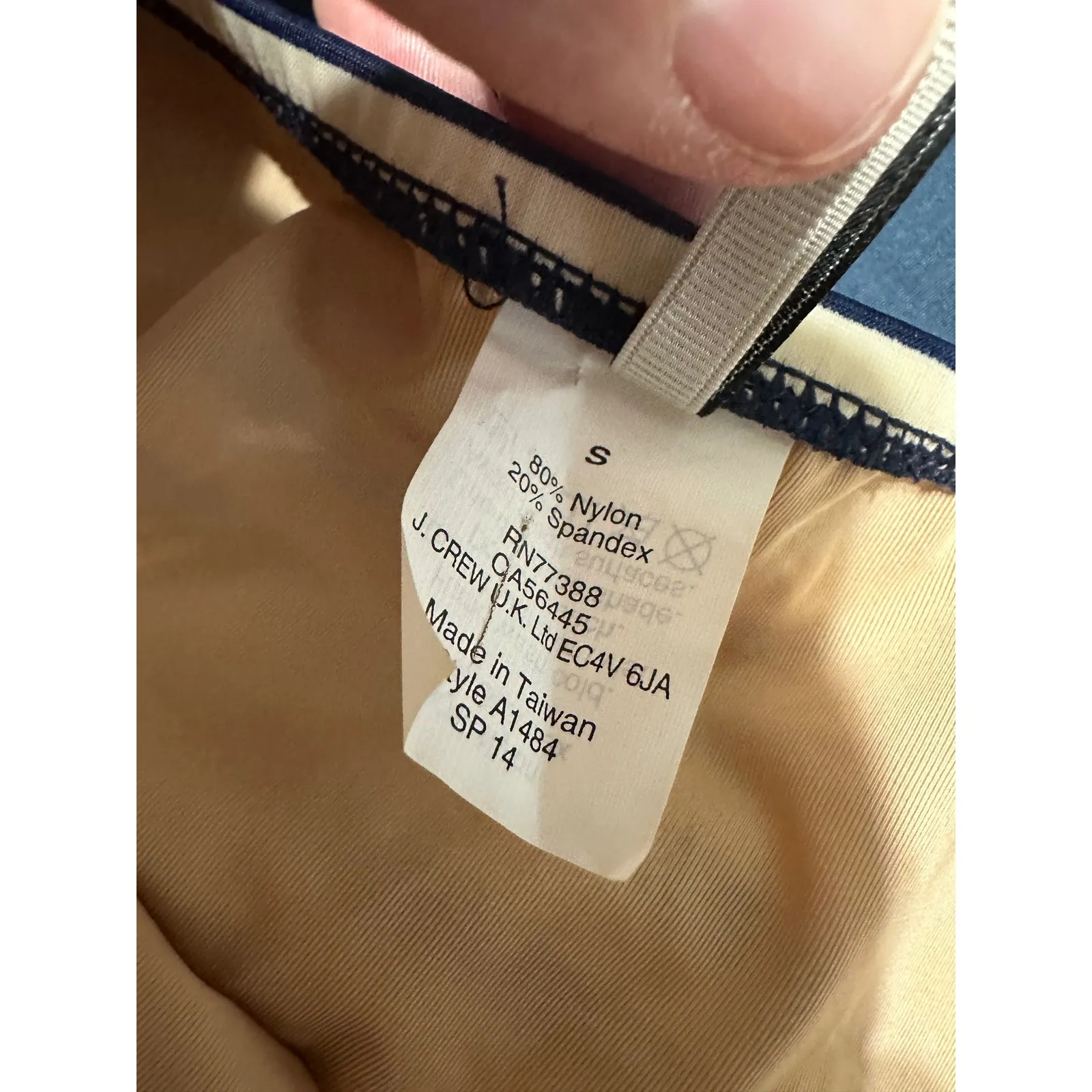 J Crew Striped Lace Up Bikini Swimsuit Set High Waisted Bottoms Size S - Image 5