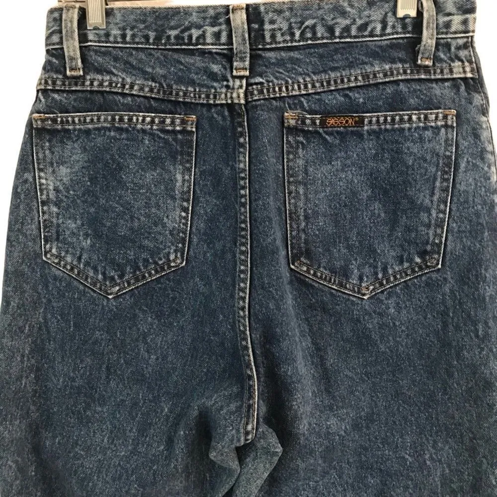 Vintage Retro Sasson high rise acid wash mom denim jeans 12* Blue - Image 4