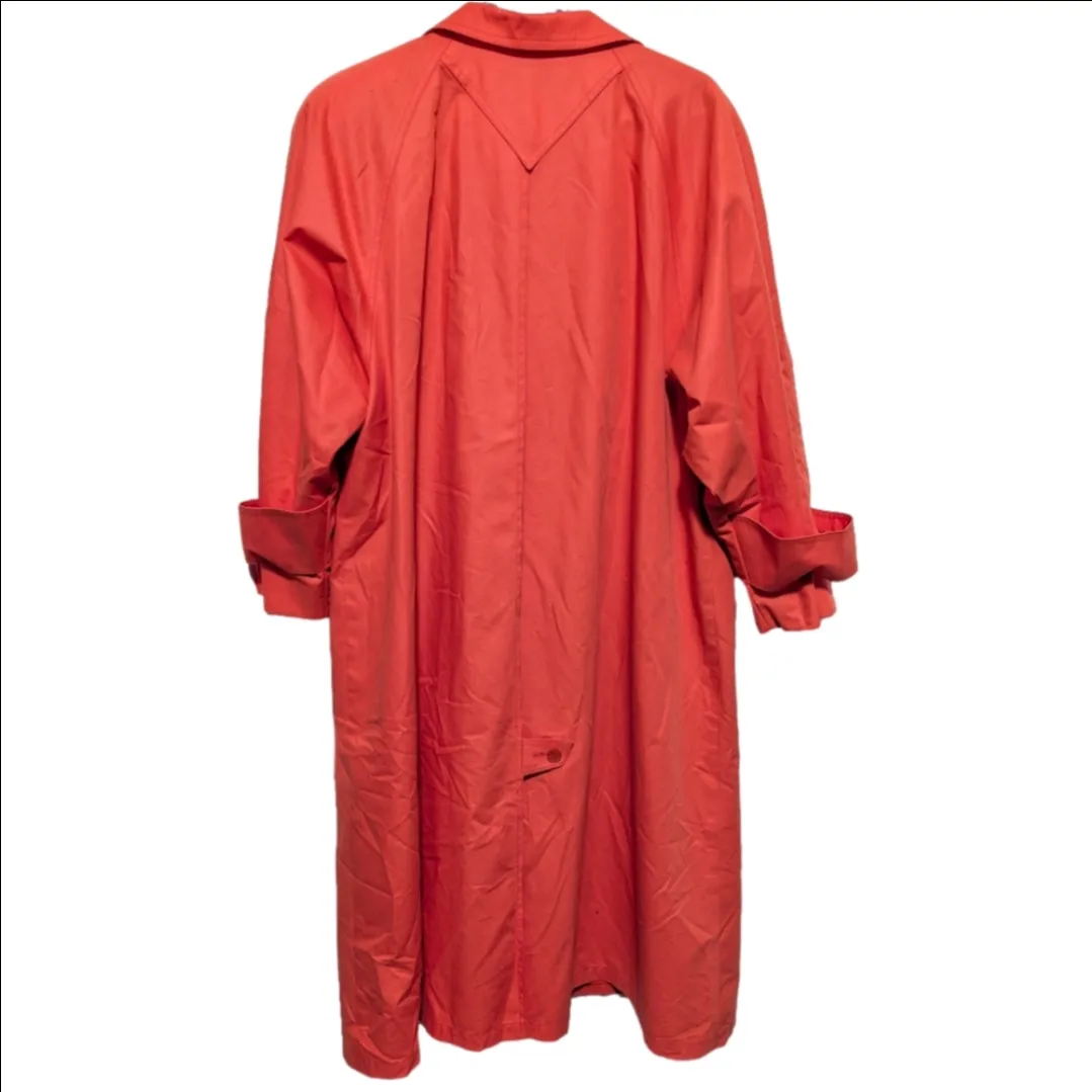 Vintage London Fog Coral Red Maincoat Raincoat Made in USA - Image 6