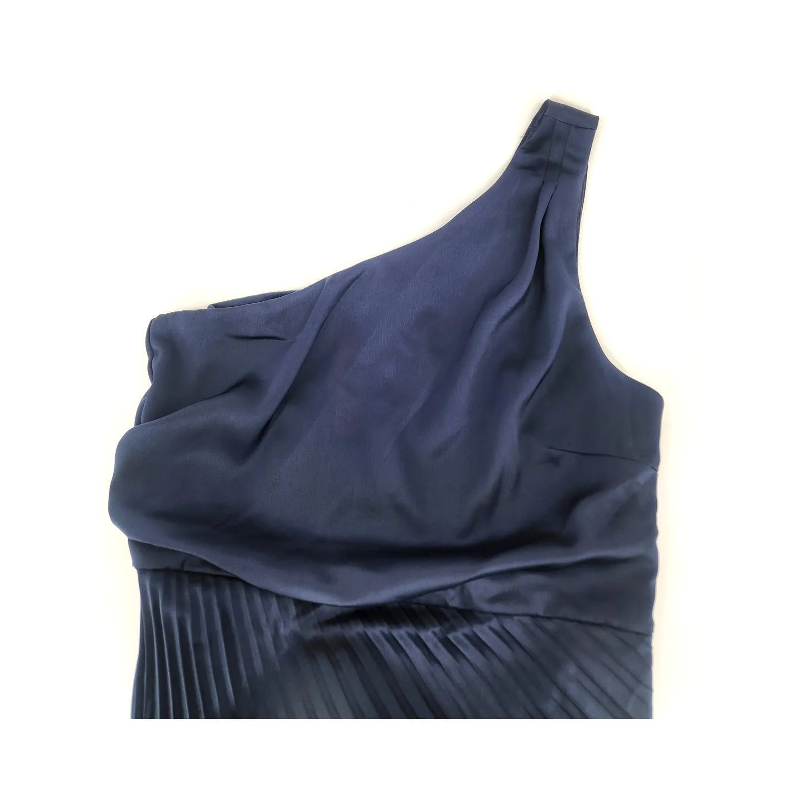 Sam Edelman Navy Blue Pleated One Shoulder Dress Women's Size 6 - Image 5