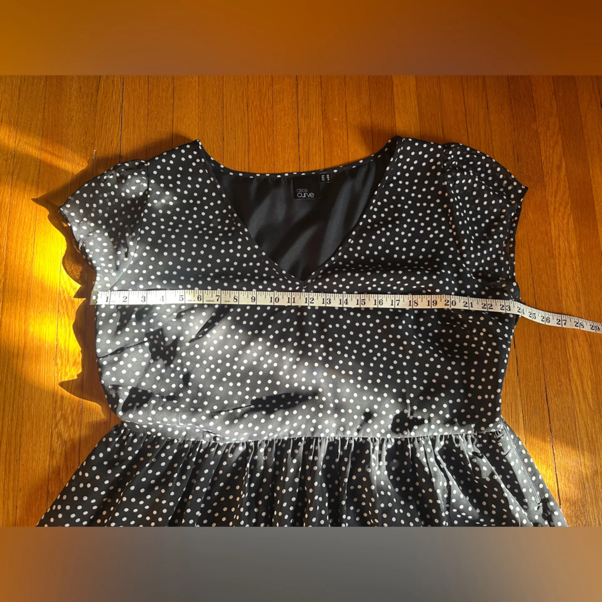 ASOS Curve Twee Black & White Polka Dot Dress, Size 18, NWOT - Image 6