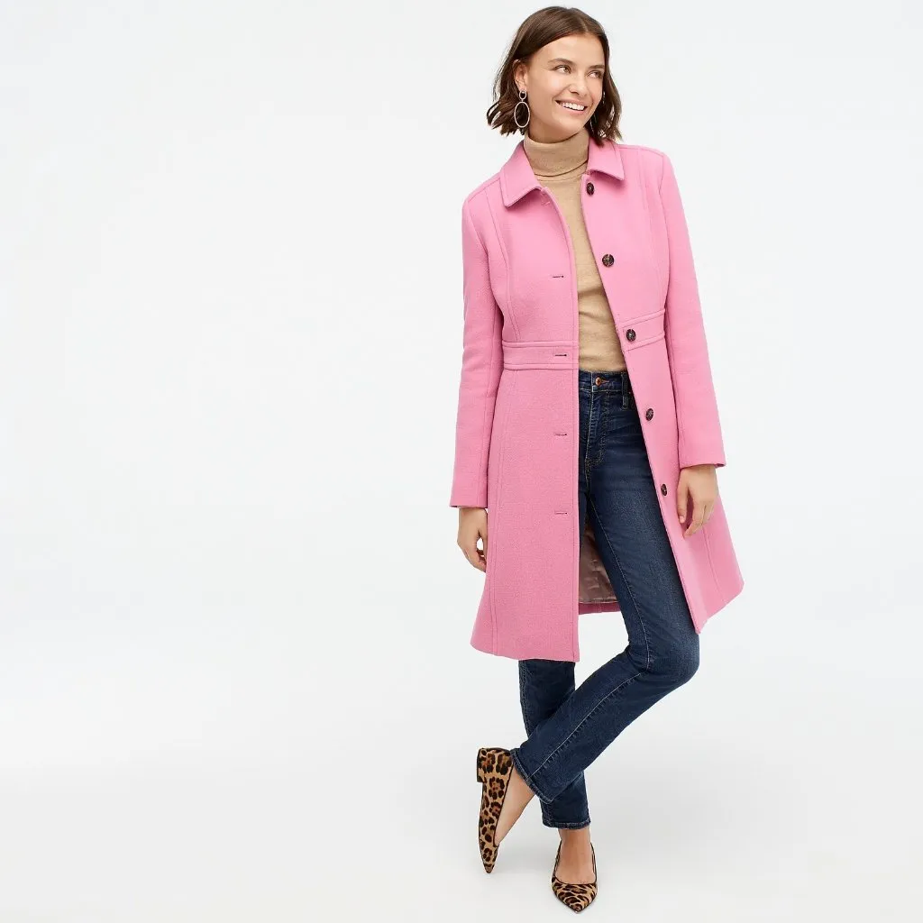 NWT J.Crew Classic Lady Day Coat in Retro Pink Doublecloth Wool Thinsulate 12P - Image 5