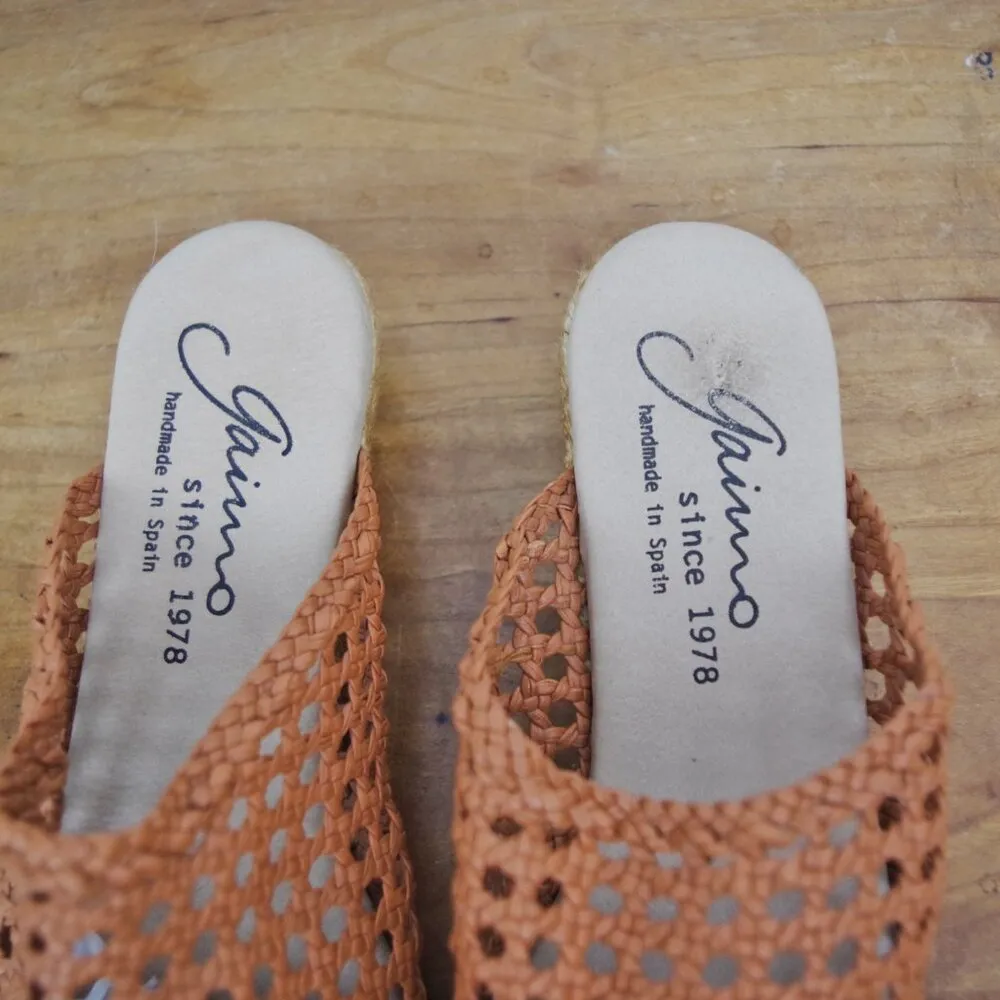 Gaimo Spanish Made Low Wedge Woven Mules Size EU 40 Brown - Image 2