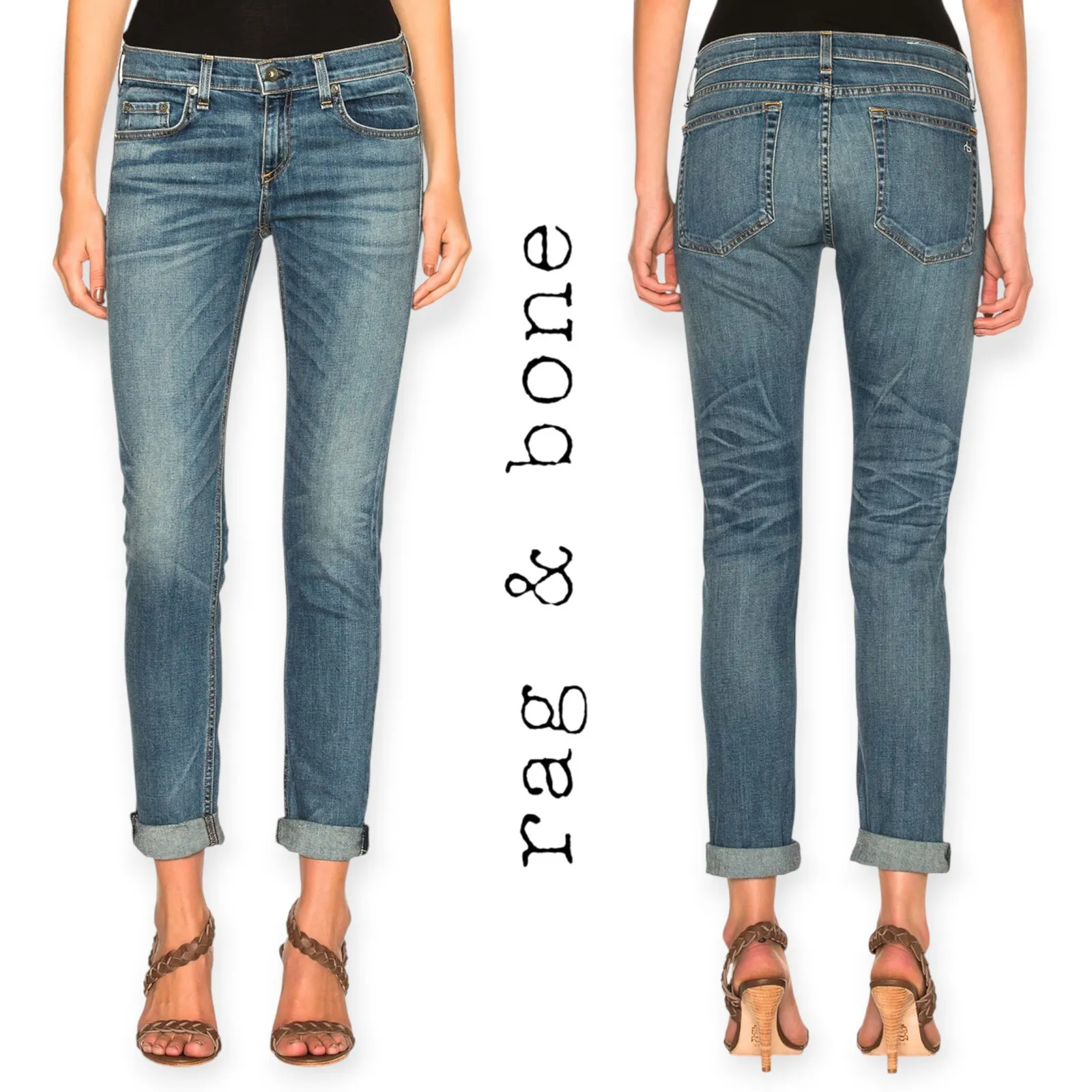 Rag & Bone x REVOLVE | Size 27 | The Dre Jean in Perry Ankle Crop Medium Wash - Image 3