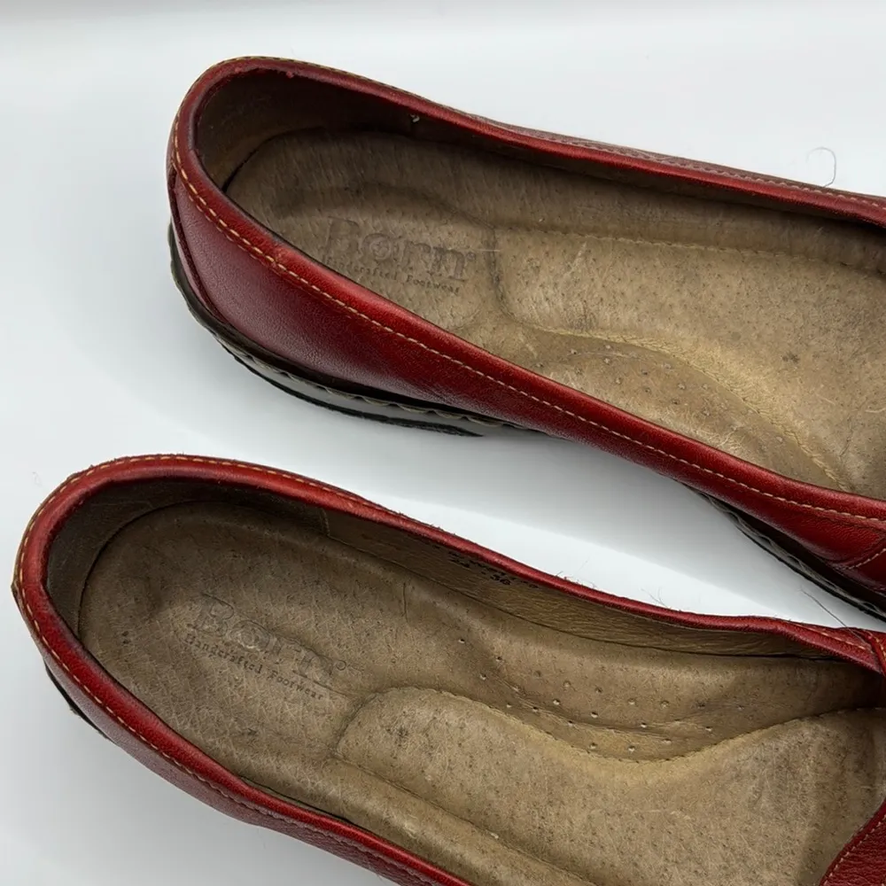 Born Red Leather Women's Shoes Size 11 (43) - Image 4