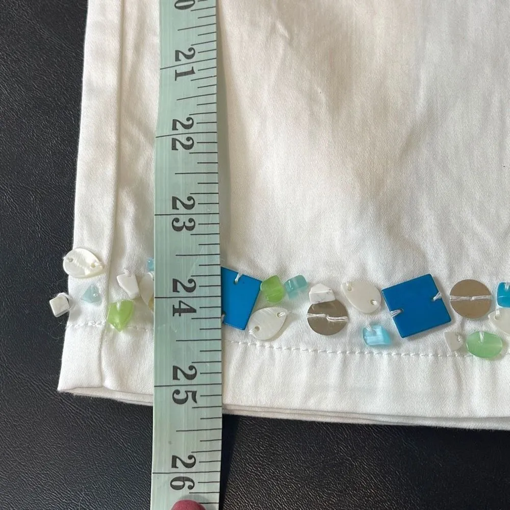 Hearts of Palm Women’s Set 2 Pc‎ Beaded Pant Suit White Size 10 - Image 13