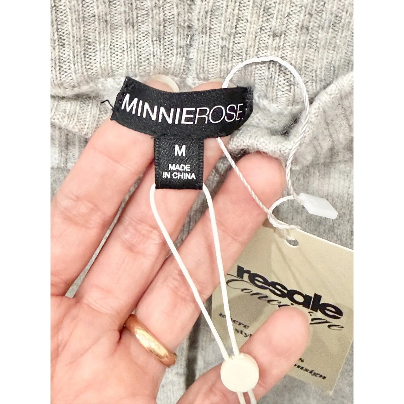 NWT Minnie Rose Cashmere Tapered Leg Jogger Pants Ecru Gray Women's Size Medium - Image 7