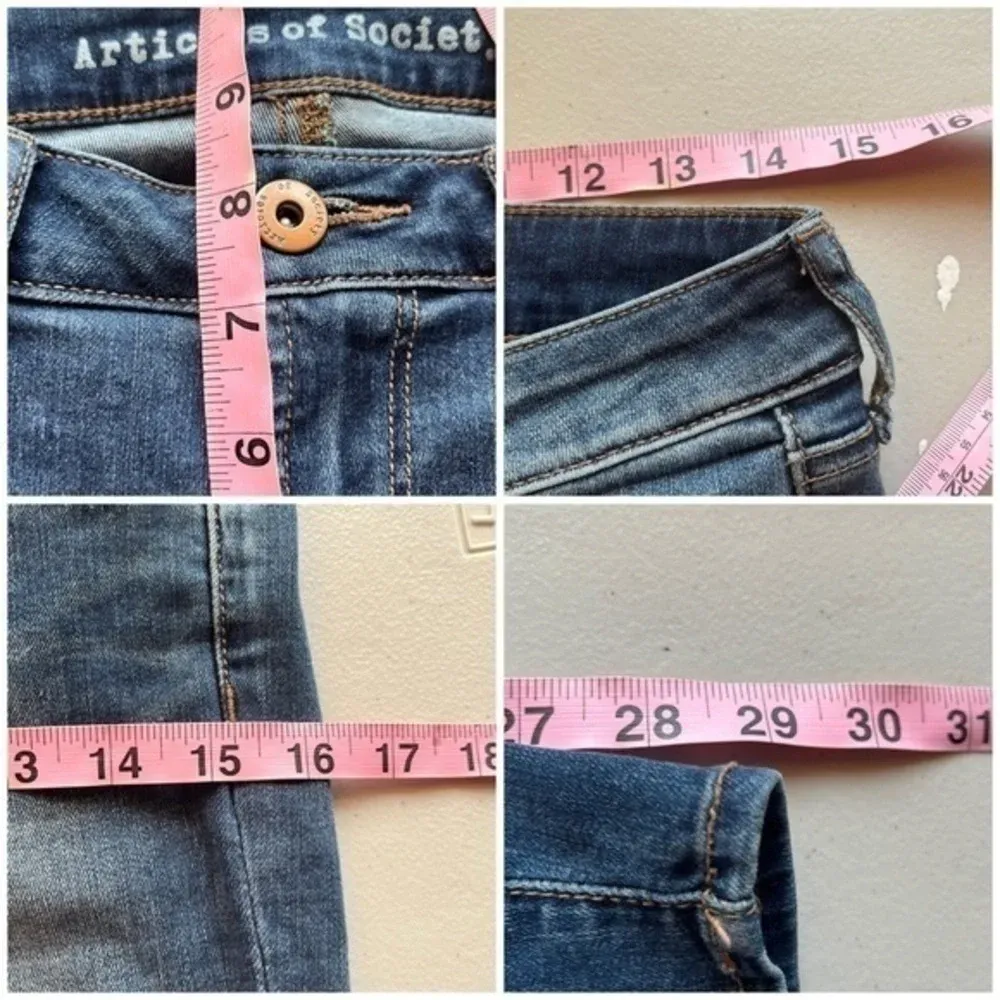 Articles of Society Sarah Loma Vista Skinny Jeans Distressed Low Rise 27 Moto - Image 4