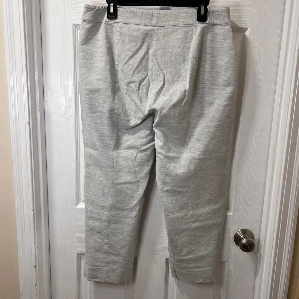 St. John‎ Light Gray Elegant Knit Flat Waist Tapered Pants SZ 14-Business Casual - Image 2