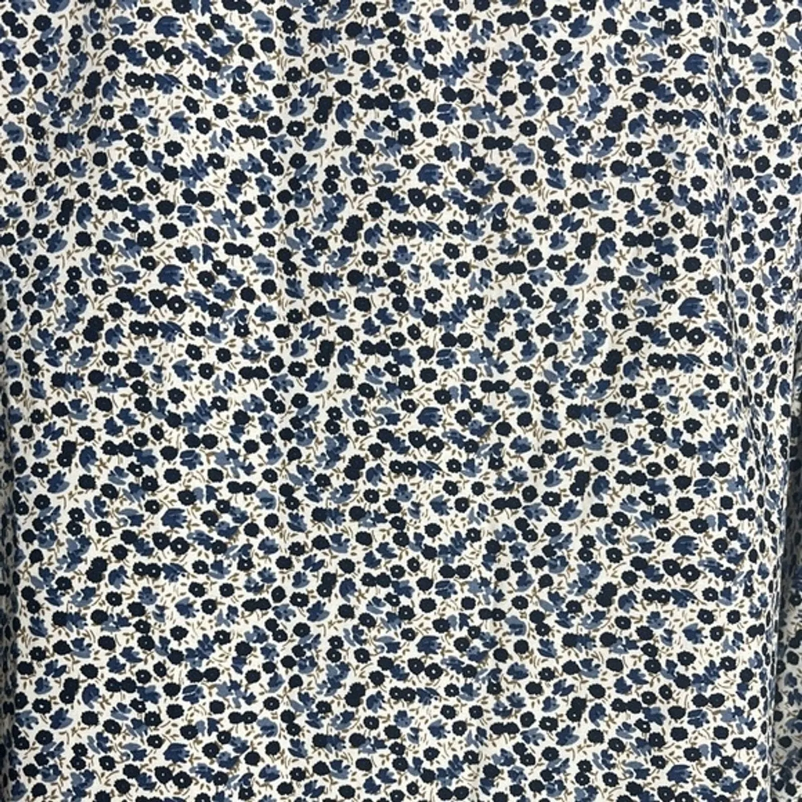 J. Crew‎ Shirt Womens 6 Tiered Ruffle Sleeve Top White Blue Ditzy Floral Preppy - Image 5