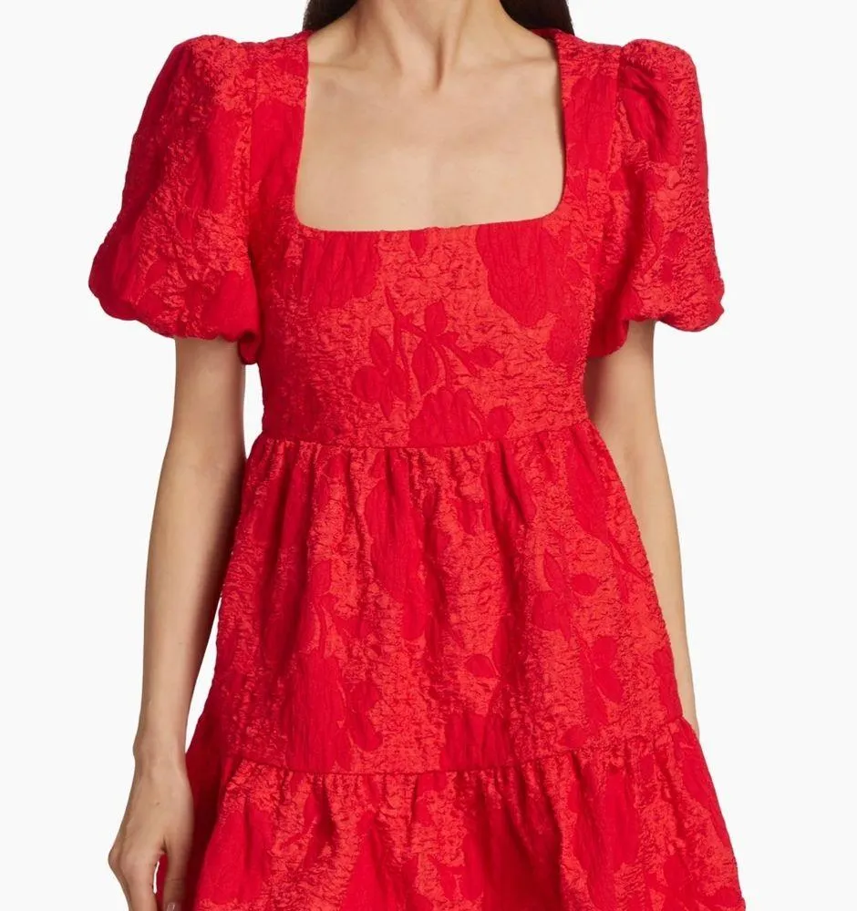 As IT MAY woman XXLarge orange red puff sleeve woman dress Saks website sold out Size XXL - Image 2