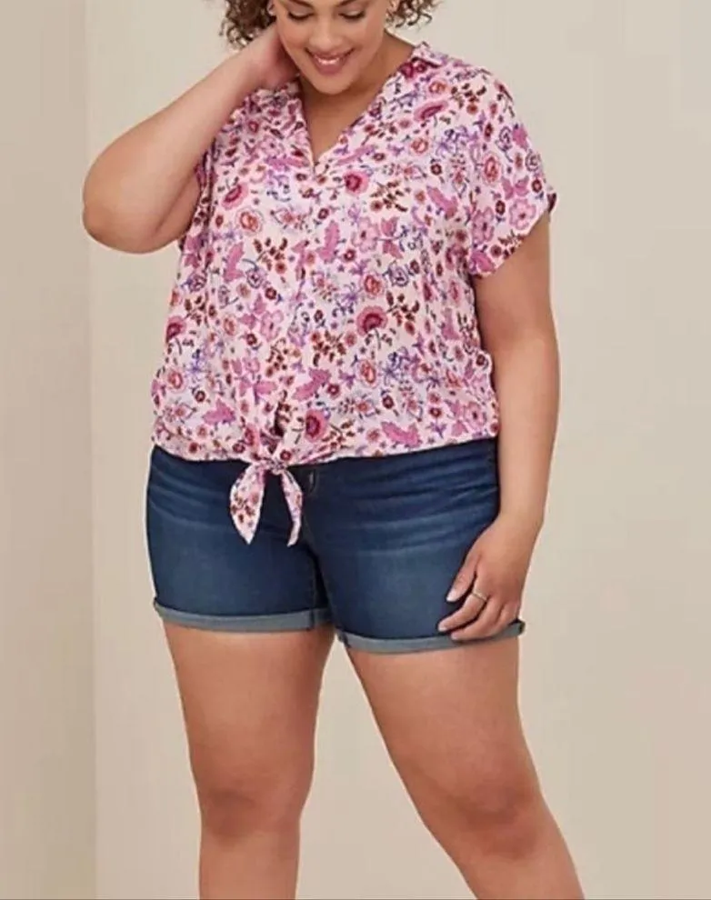 Challis Tie Front Dolman Top size 1X - Image 2