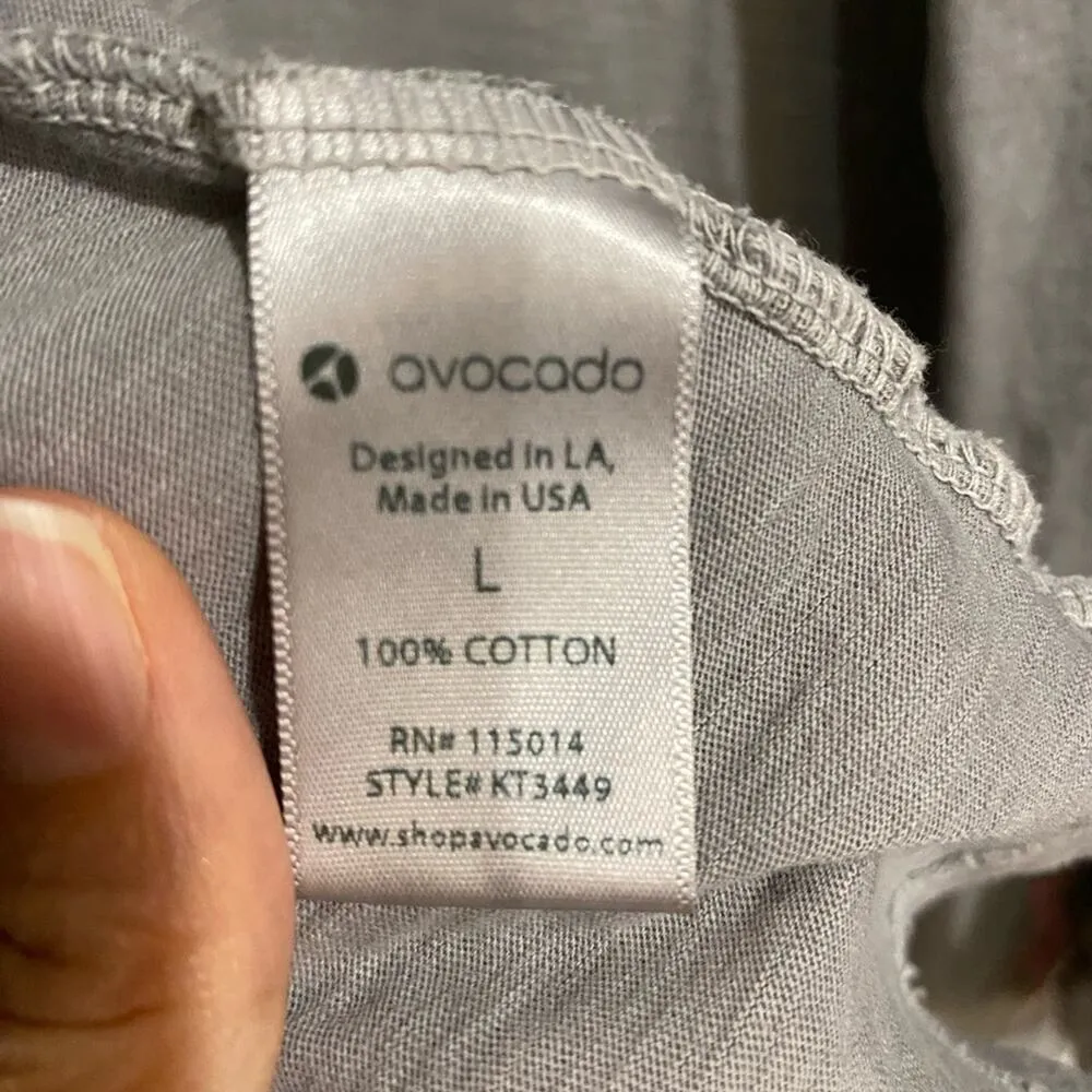 Avocado Grey Split Back Work Out Tank Top Sz L Gray Size L - Image 5