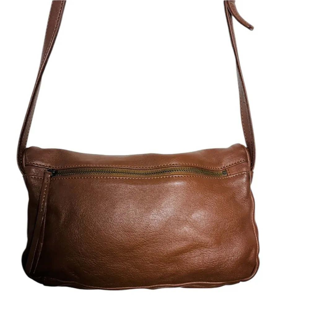 Agnes B. lamb leather Brown Crossbody Bag - Image 5
