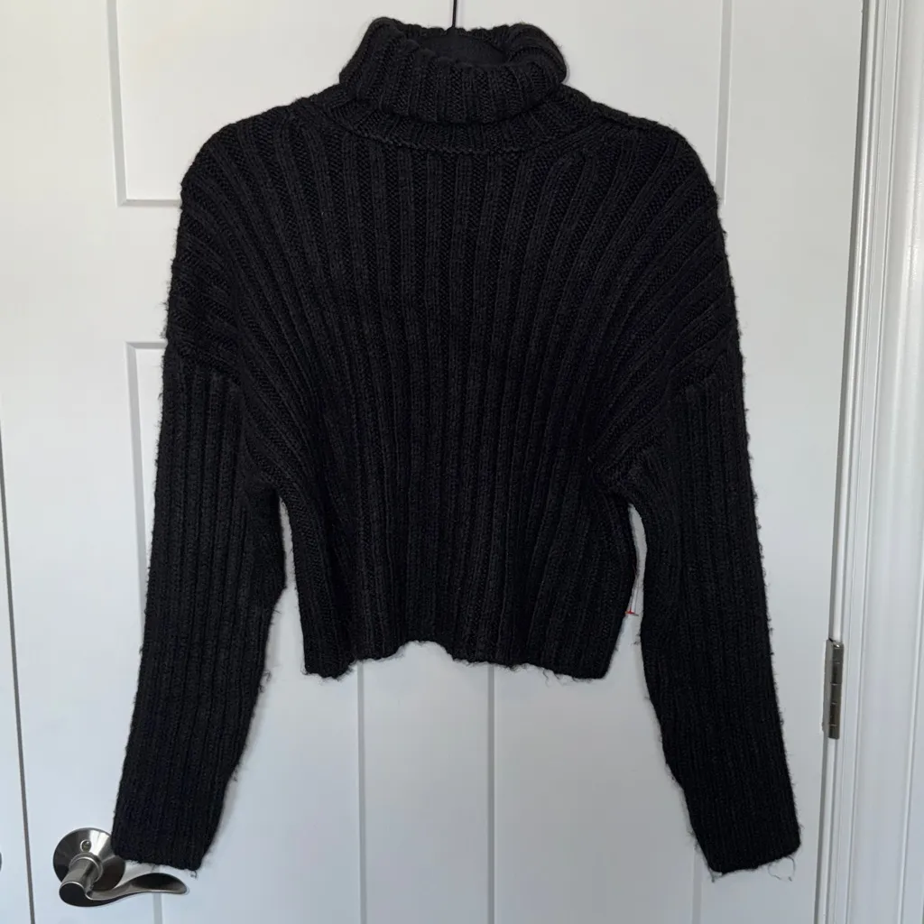 NWT TopShop ASOS Rib Crop Turtleneck Wool Sweater - Image 2
