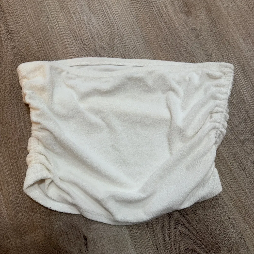 Juicy Couture White Terrycloth Tube Top Crop Rhinestone Bedazzled Summer Large - Image 5