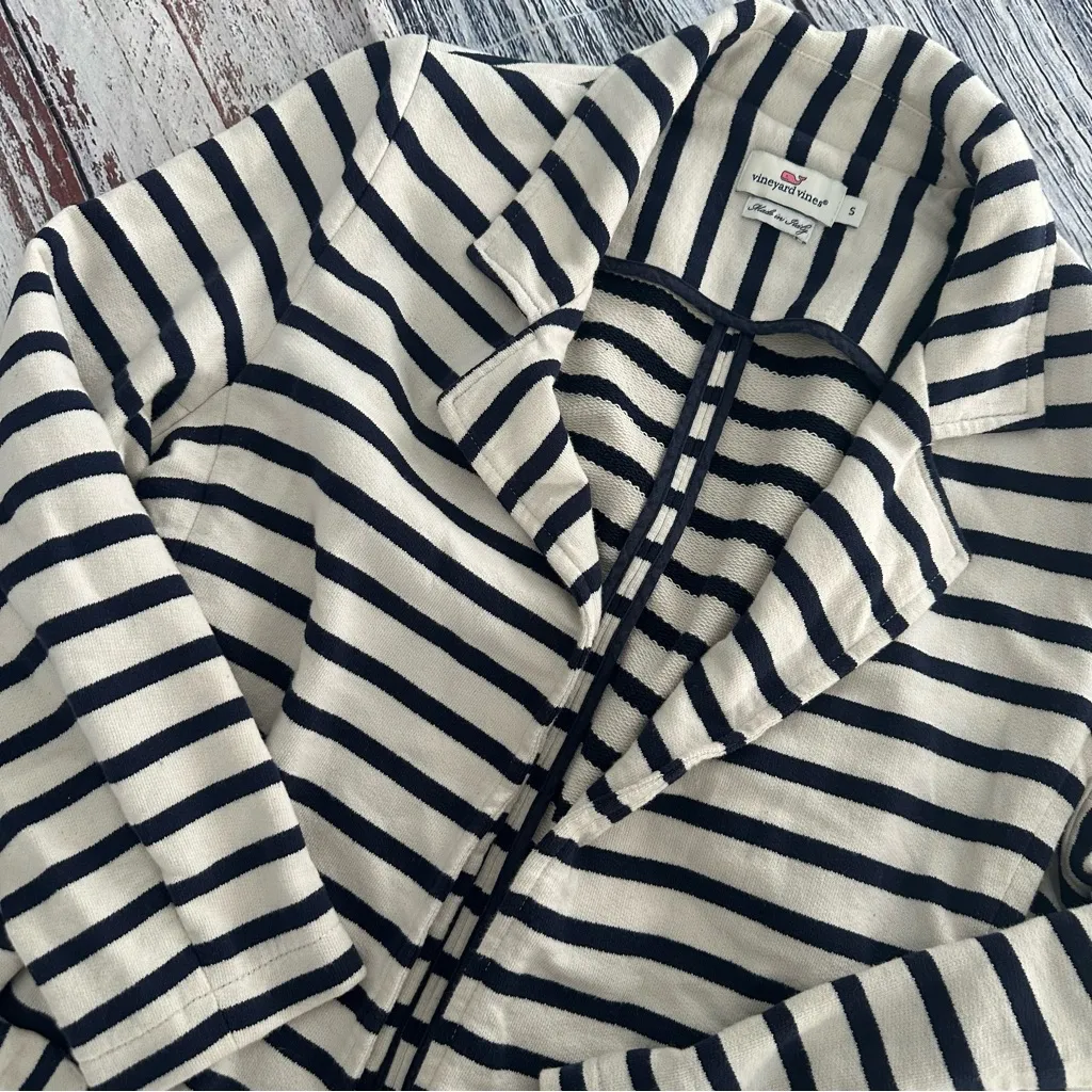 Vineyard Vines Striped Women's Blazer- Navy and White - Image 3