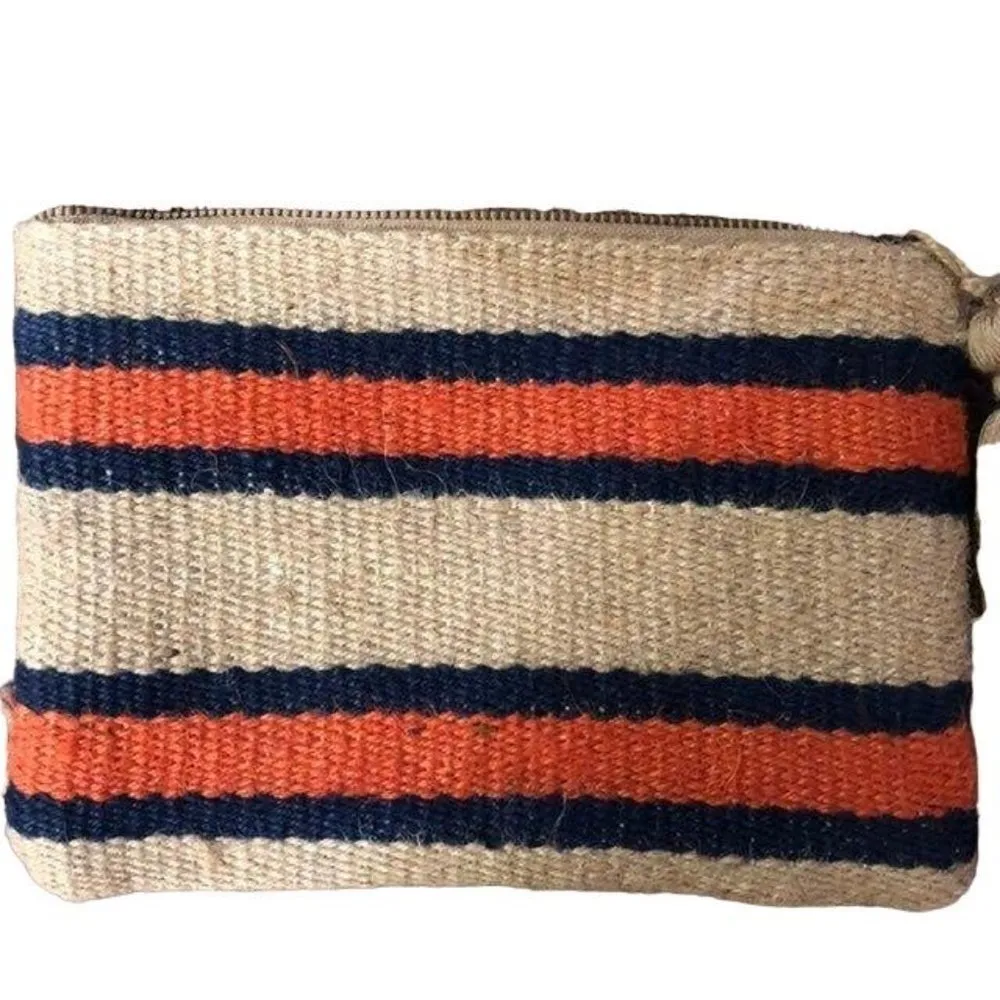 J Jill Wristlet Purse Used Jute Striped Small Casual - Image 12