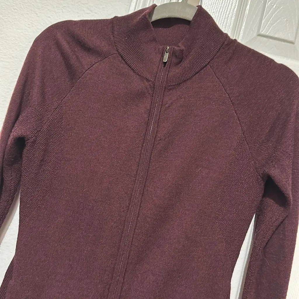 LULULEMON Jacket Wool Time to Thrive Merino Wool Dark Adobe (Heathered) Size 8 - Image 16