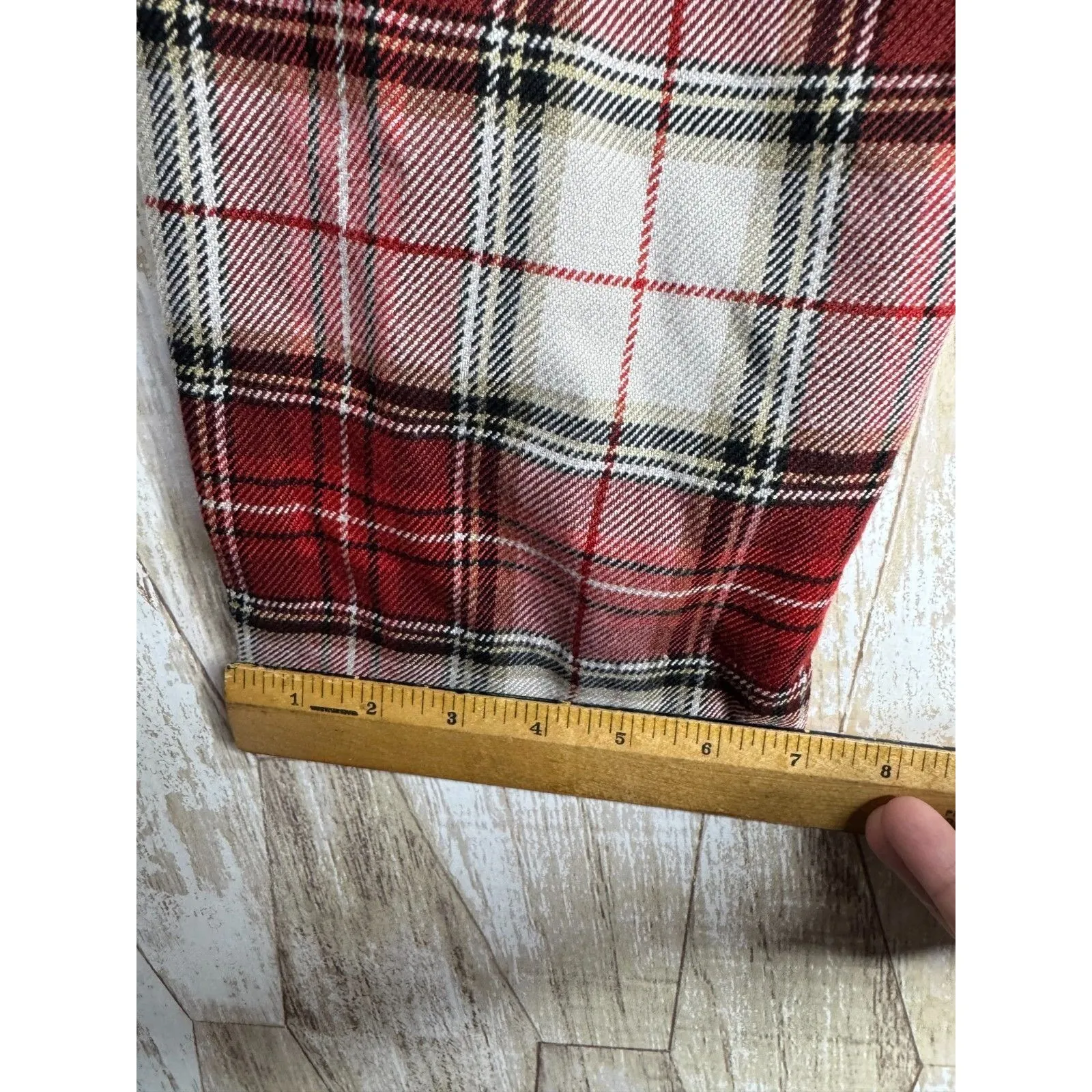 H&M Plaid Grunge Style Pants Size‎ 4 Women's Punk Stretch Tapered - Image 10