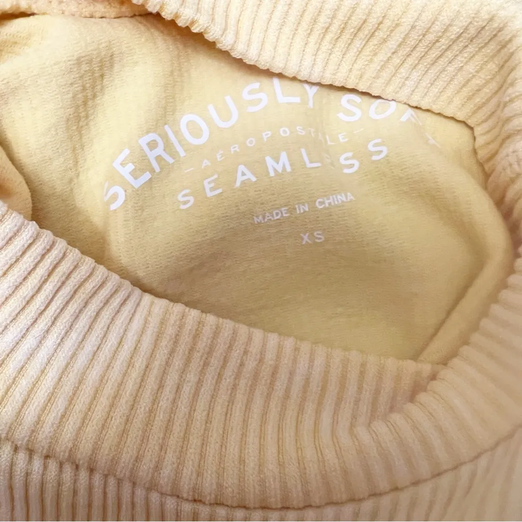 Aeropostale Yellow Acid Wash Ribbed Seriously Soft Tank Top Mock Neck XS NEW - Image 8