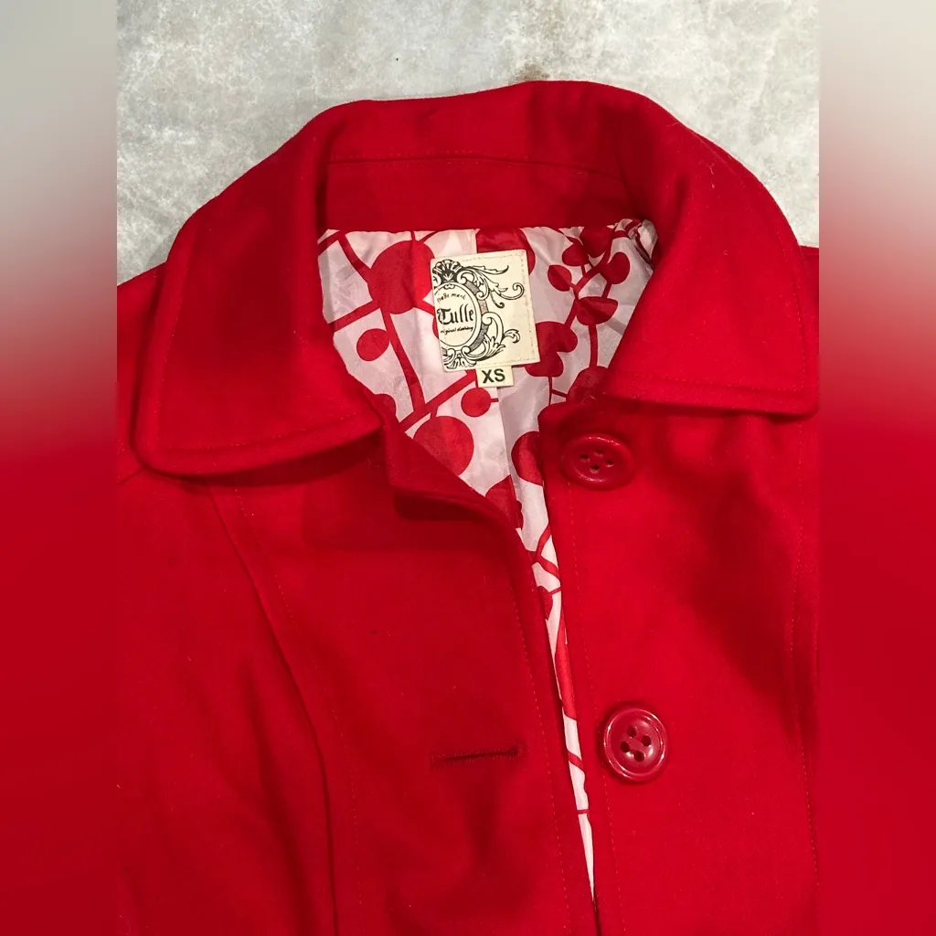 Tulle Scarlet Jacket with Geometric Lining Red Size XS - Image 2