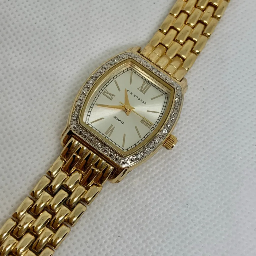 Kim Rogers gold tone women watch USA movement 25mm quartz adjustable running - Image 2