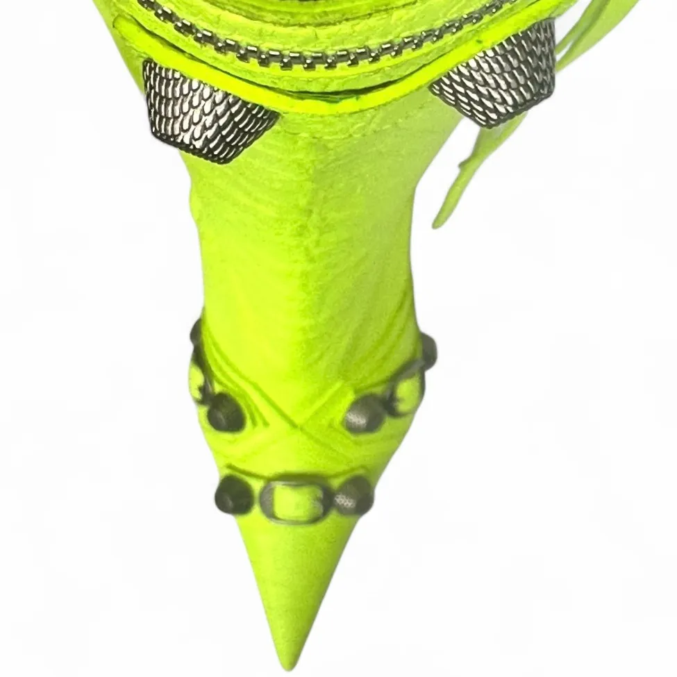 Balenciaga Cagole Leather Knee High Boots Fluorescent Yellow 90 mm Heels US 6 - Image 14