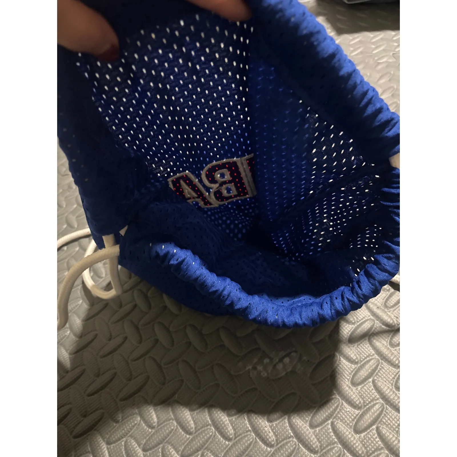 NBA Drawstring Backpack‎ Blue White Mesh Sport Gym Sack - Image 3