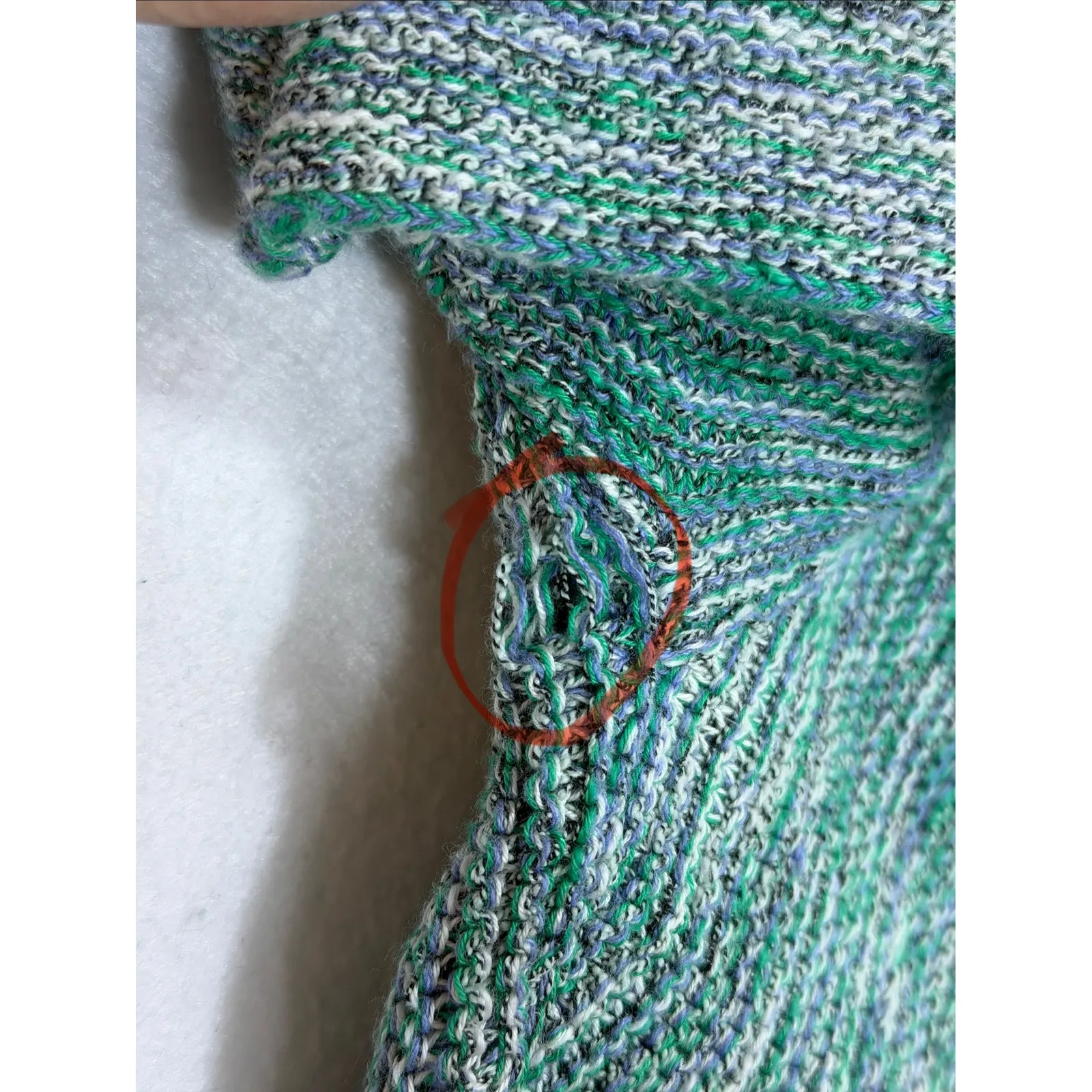 J Jill Marled Textured Turtleneck Sweater Green Blue Purple Knit XL - Image 4