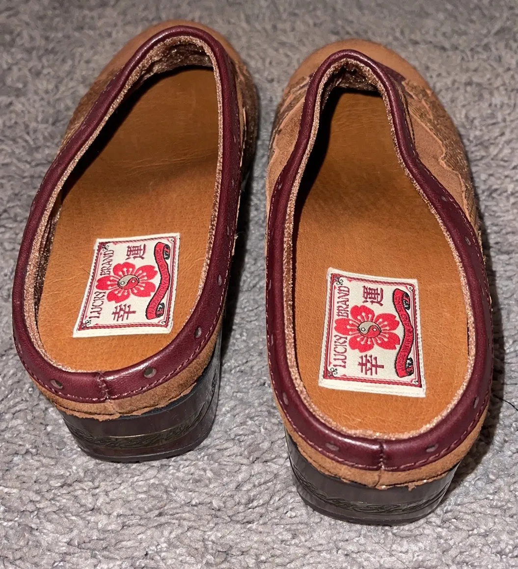 Brown Suede  Boho Clogs - Image 5