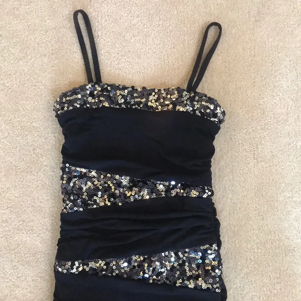 Deb Navy Sequin Spaghetti Strap Dress Blue - Image 2