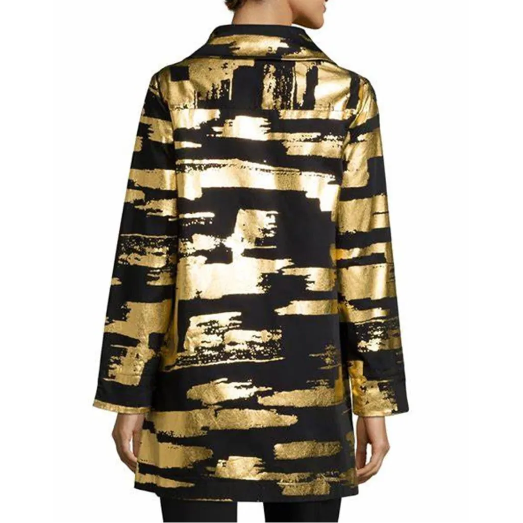 NWOT Berek Golden Glow Twill Statement Jacket Black Size M - Image 3