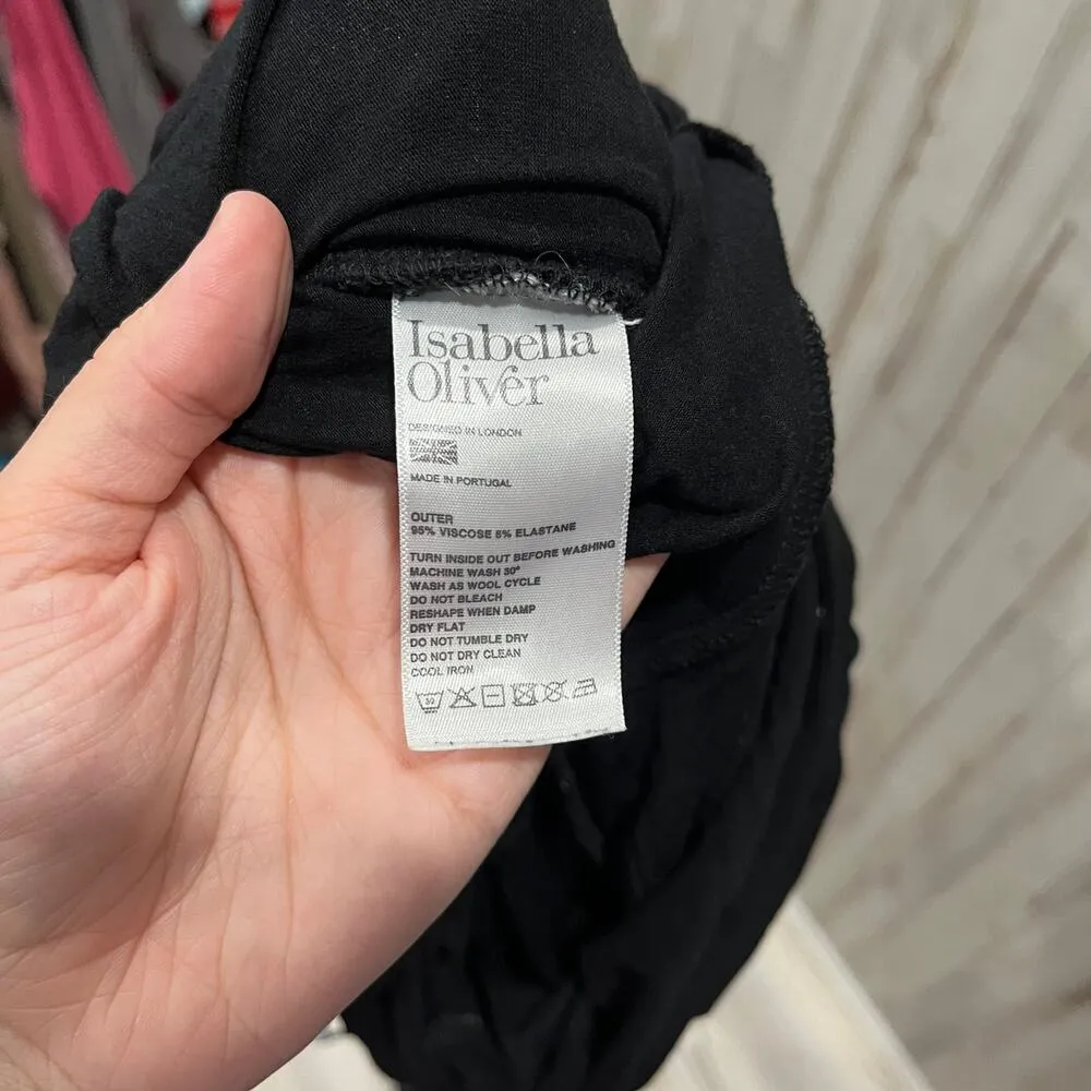 Isabella Oliver Black Rosliston Maternity Jumpsuit Jersey Stretchy Size XS FLAW - Image 9