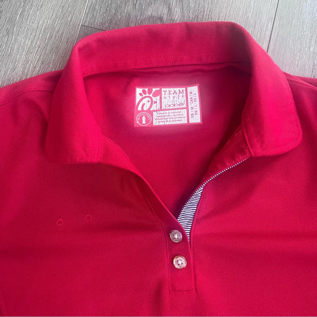 Oobe Chick Fil A Team Member Style Polo Shirt Women’s Employee Uniform Red M Size M - Image 2